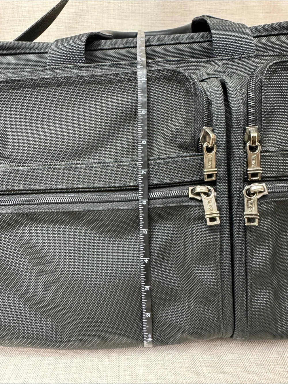 TUMI Alpha Black Ballistic expandable Laptop Business Briefcase 26041D4 EUC $595